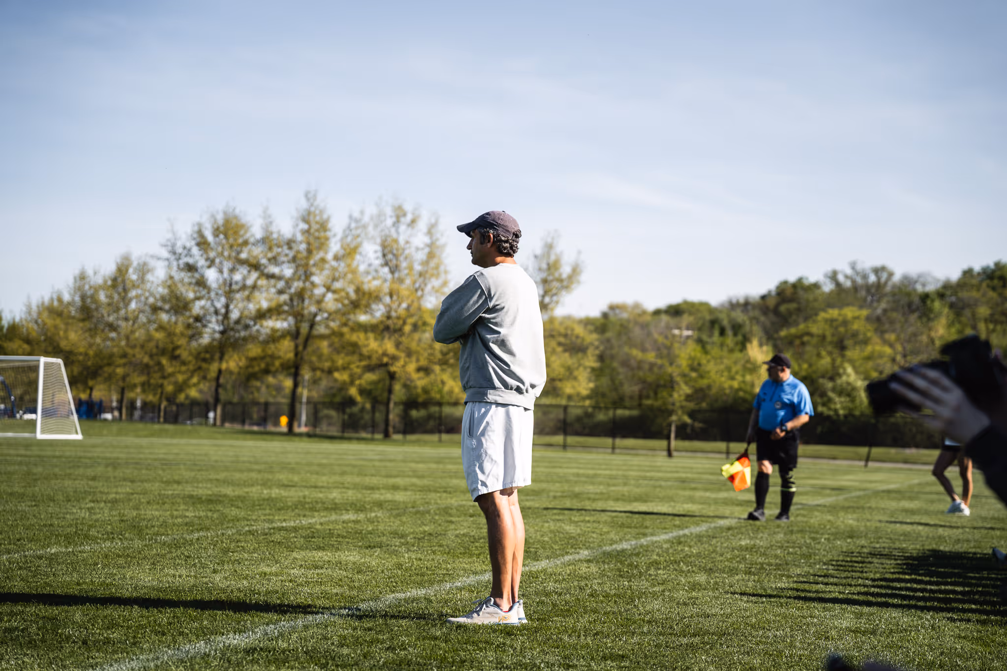 Matt Sahag coaching Des Moines high school girls soccer game