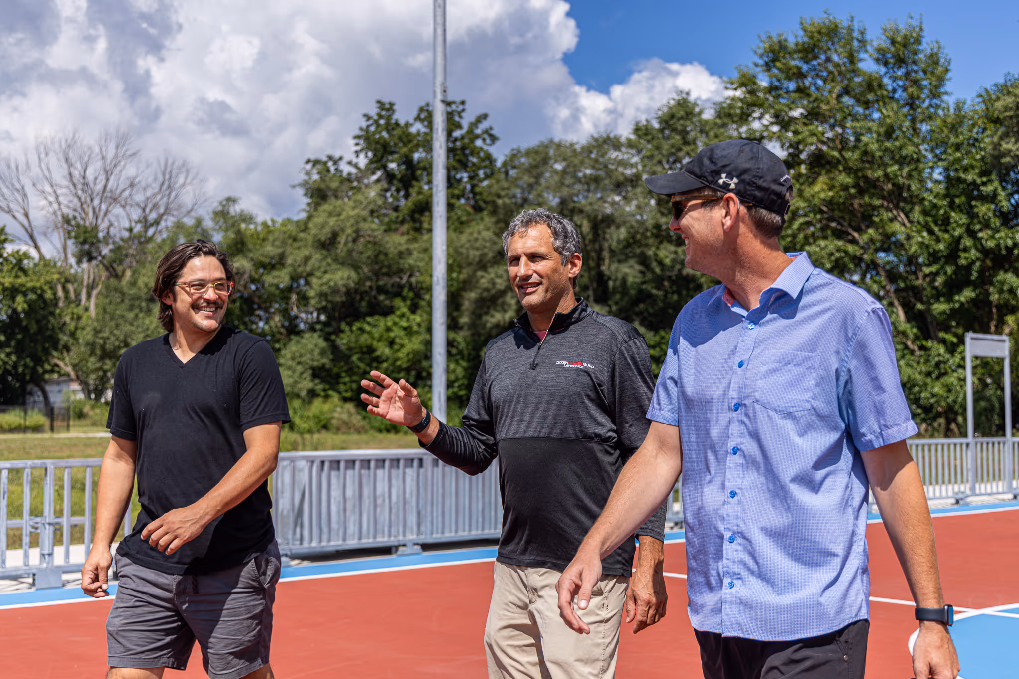 Kick it Forward leaders walking on Mini-Pitch