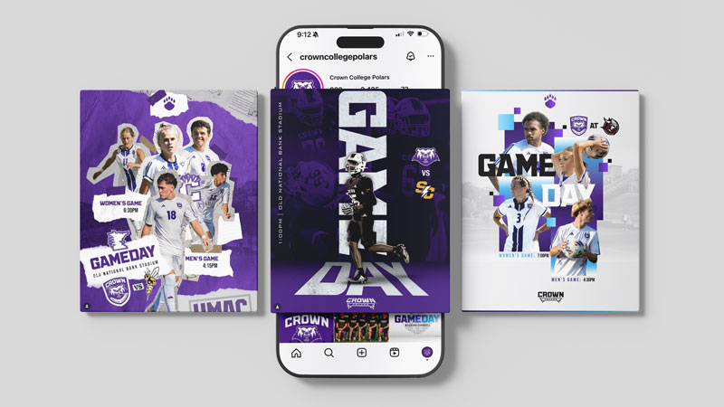 Instagram post design examples from Crown student