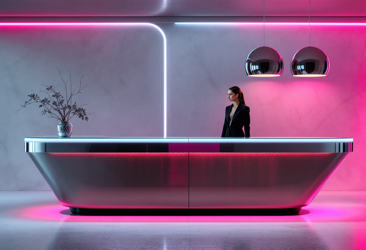 image of a person asking a question at an information counter (for a mobility and transportation)