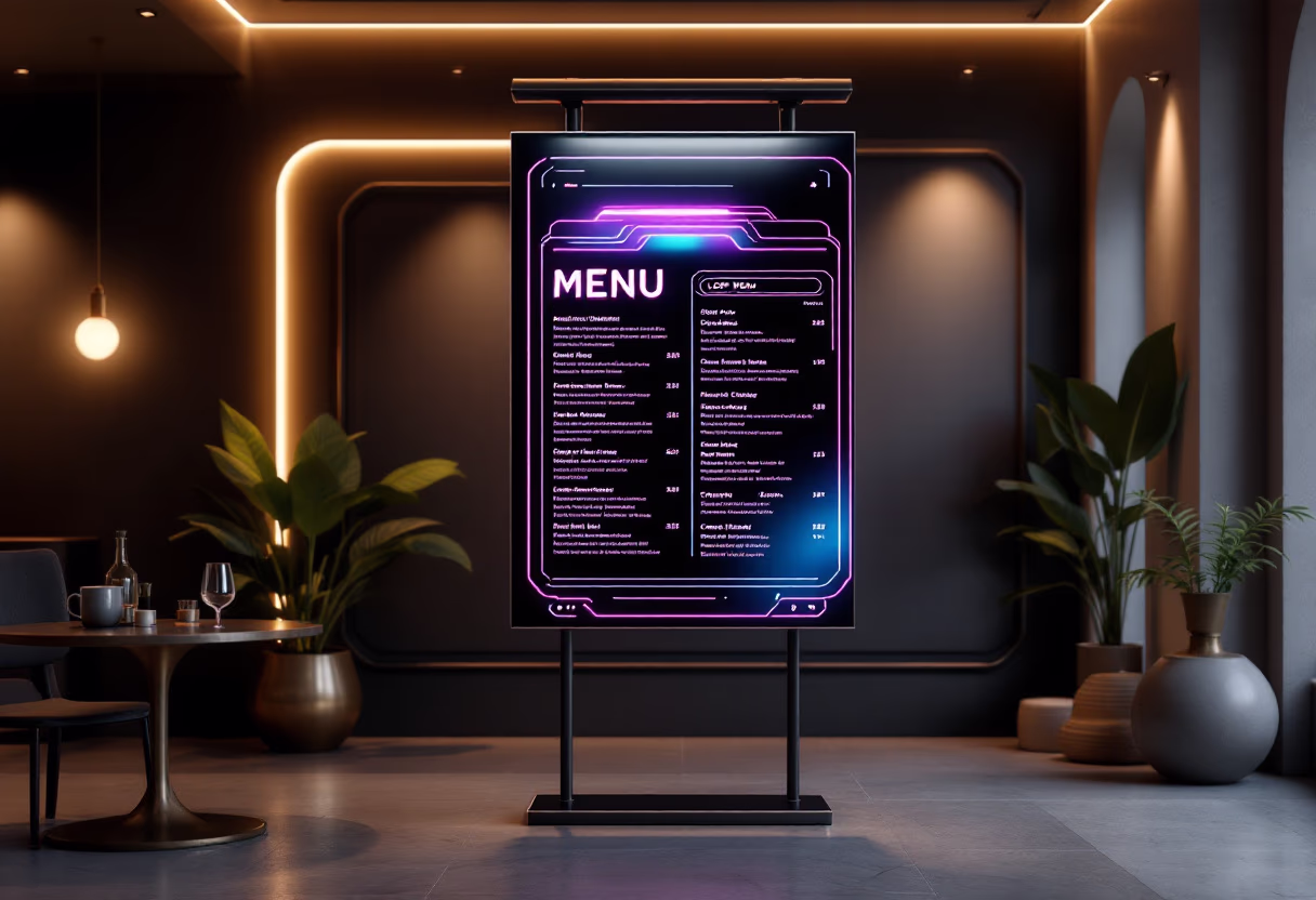 image of displayed menu (for a coffee shop & cafe)