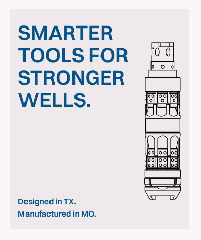 Reaper Max graphic that reads "Smarter tools for stronger wells. Designed in TX. Manufactured in MO."