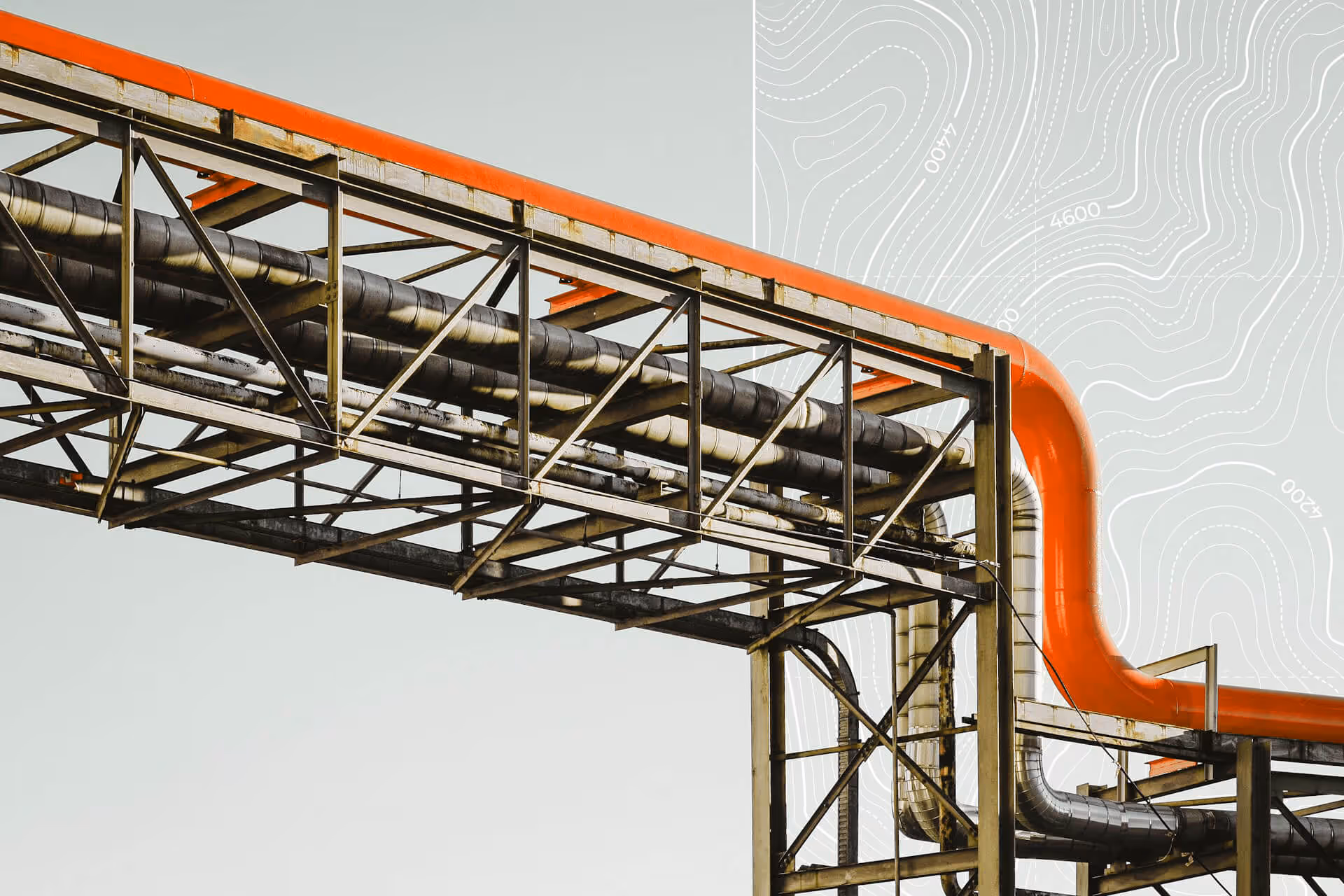 Modern oil pipeline infrastructure.