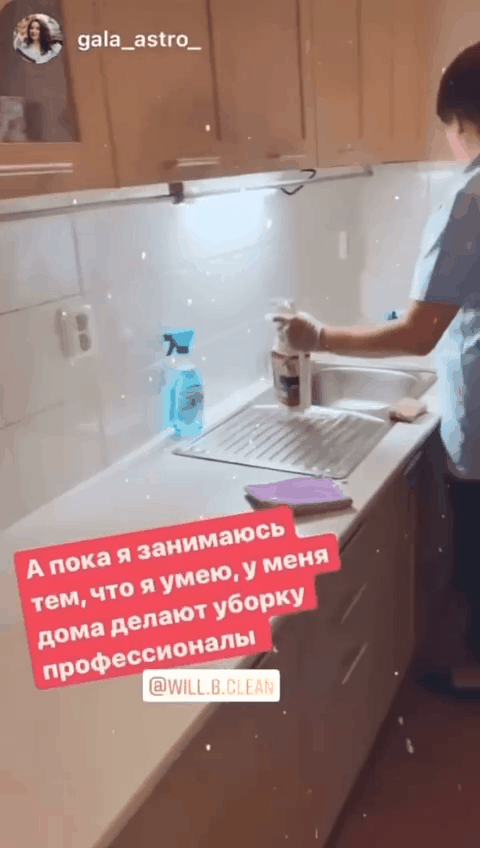 the employee of WillbeCLEAN the kitchen.