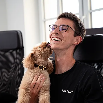 Jiri Mouka with his dog Mateo