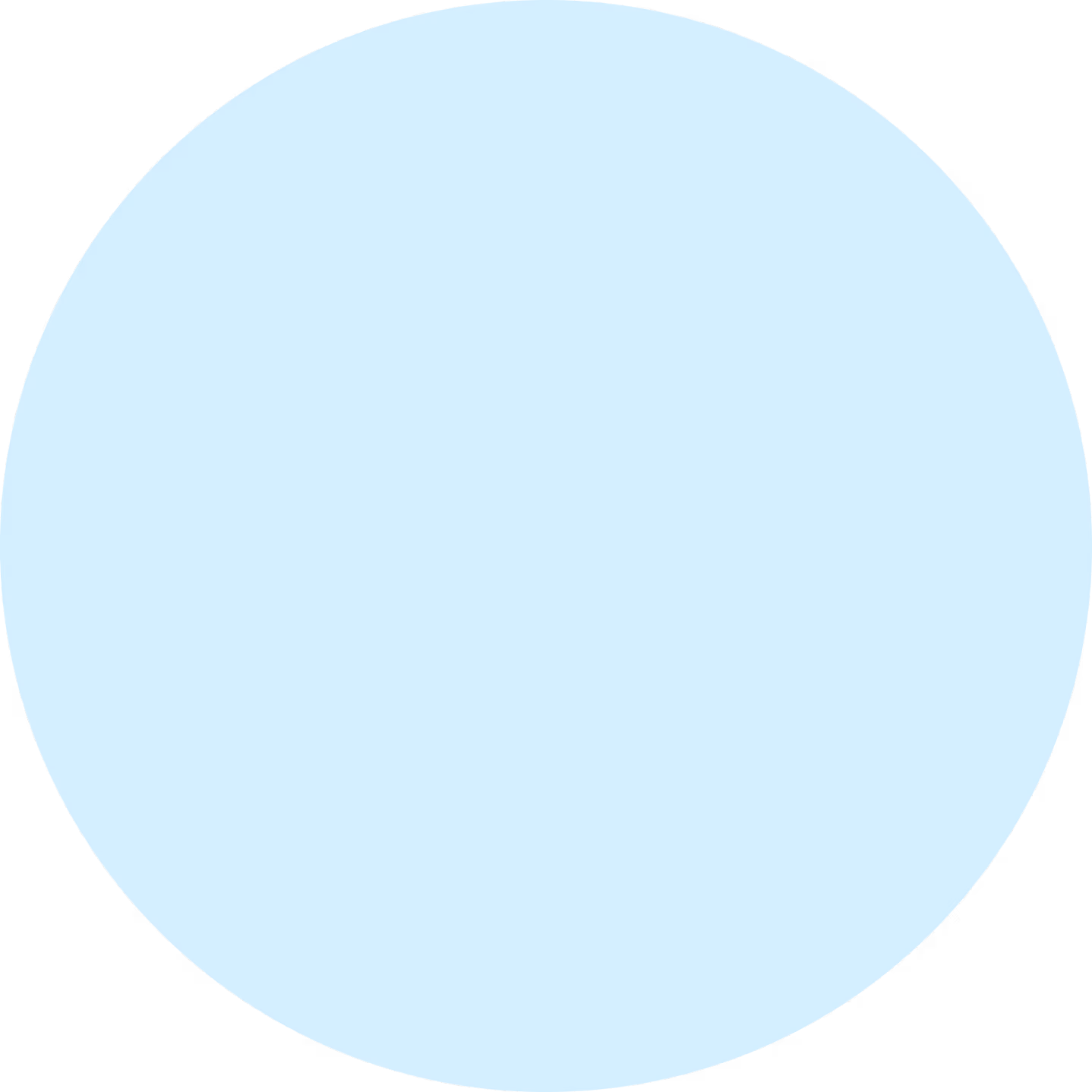 Solid light blue circle on a transparent background.