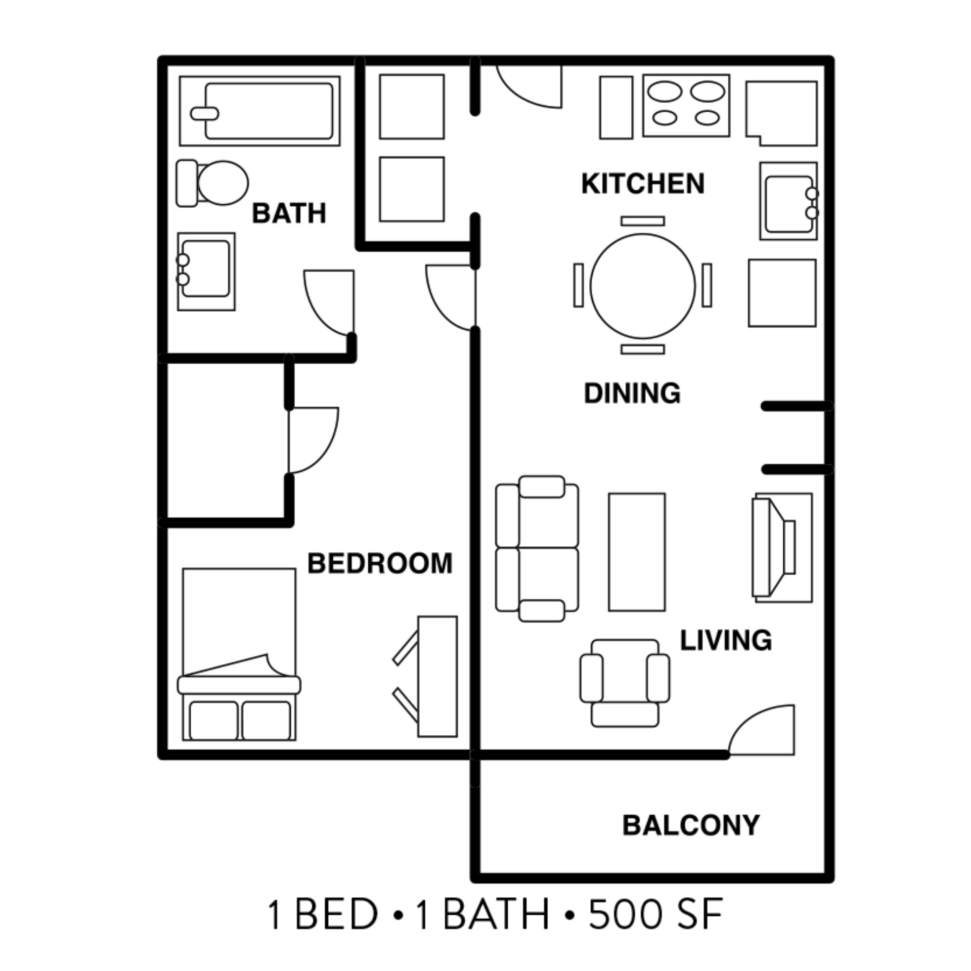 1 Bed layout
