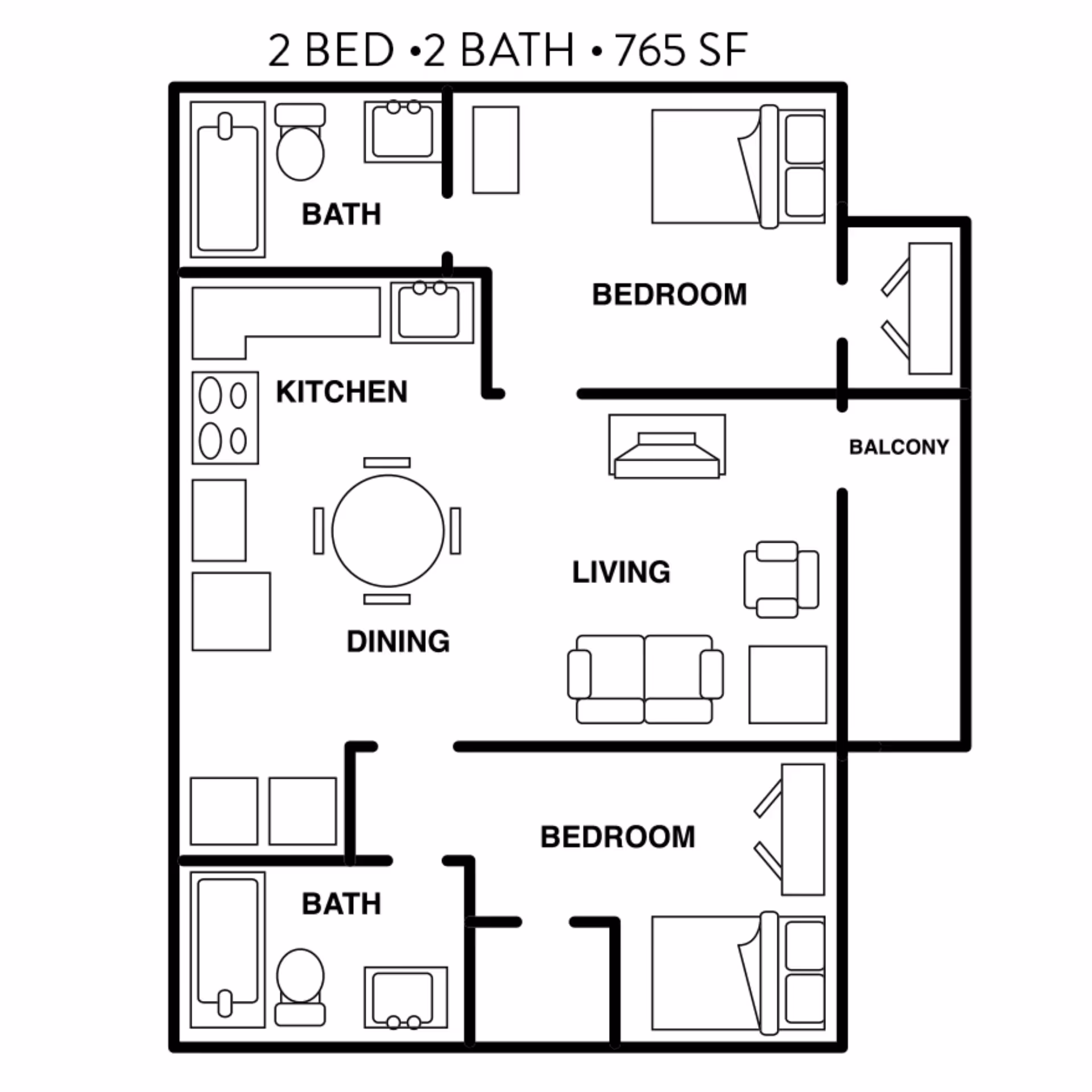 2 Bed Layout