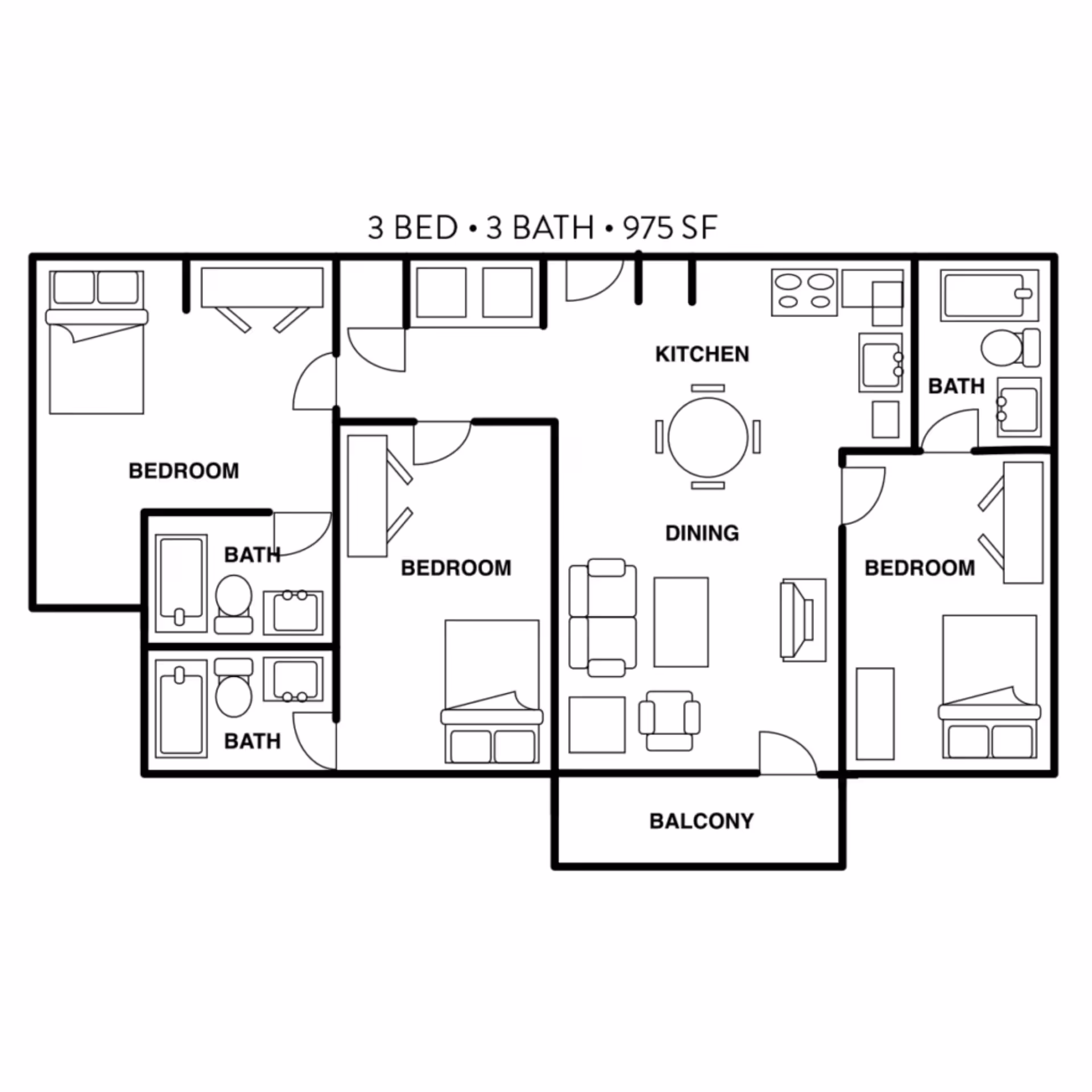 3 Bed Layout