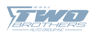 Two Brothers Auto Group logo in sleek blue and white design