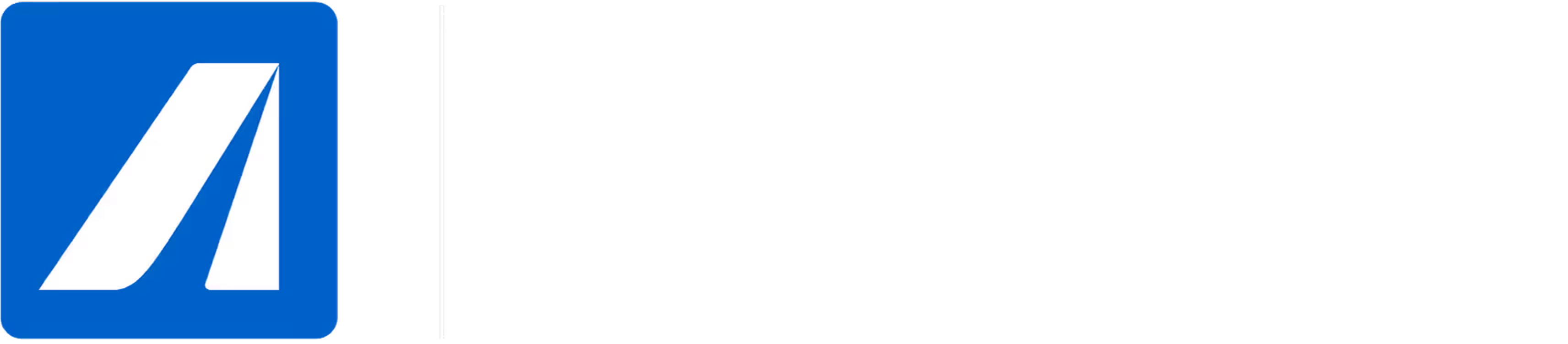 AmSPA logo with stylized white letter A on blue squared background