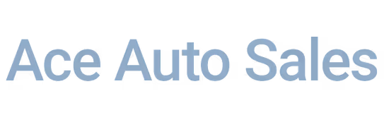Ace Auto Sales logo in light blue, AmSPA automotive business branding