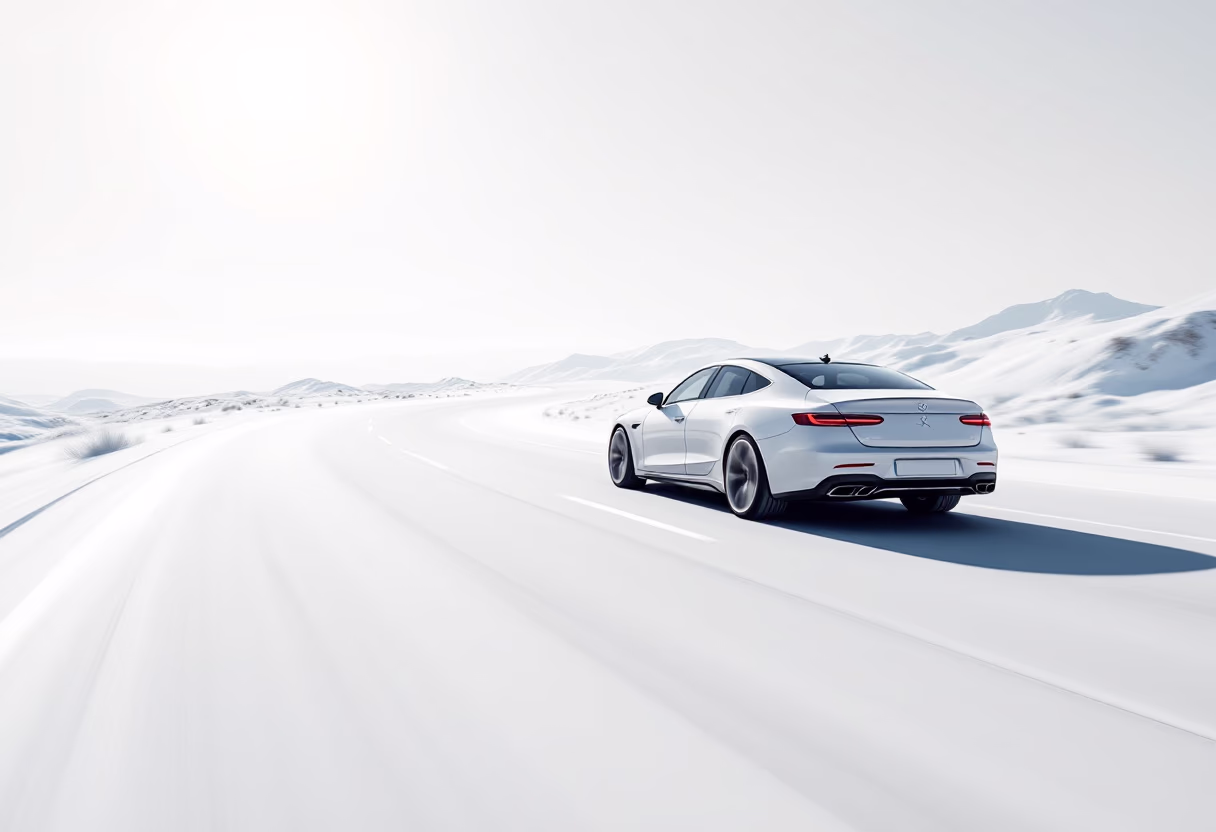 [background image] image of car on a scenic road (for an automotive service).