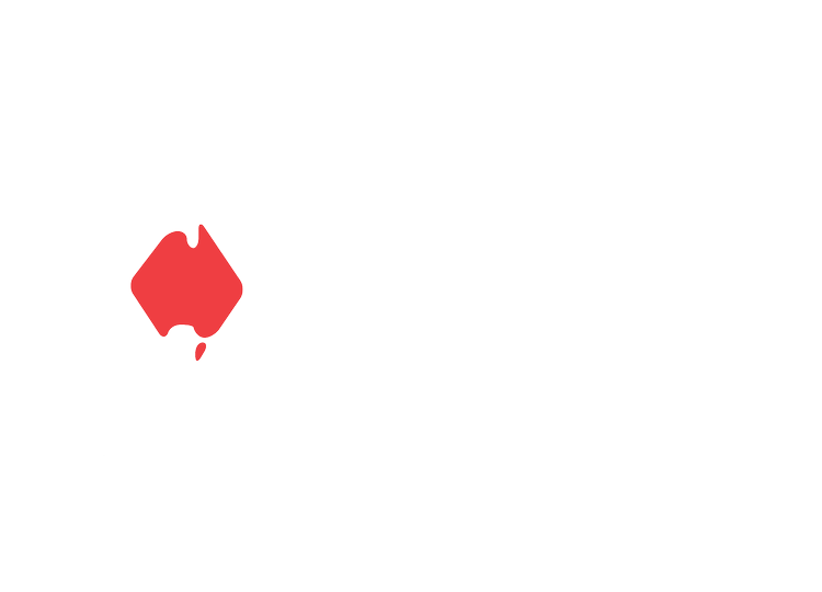 Sports Medicine Australia logo with a red map of Australia inside a white stylized cross.