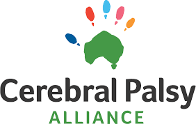 Cerebral Palsy Alliance logo with a stylized multicolored hand and green Australia map.