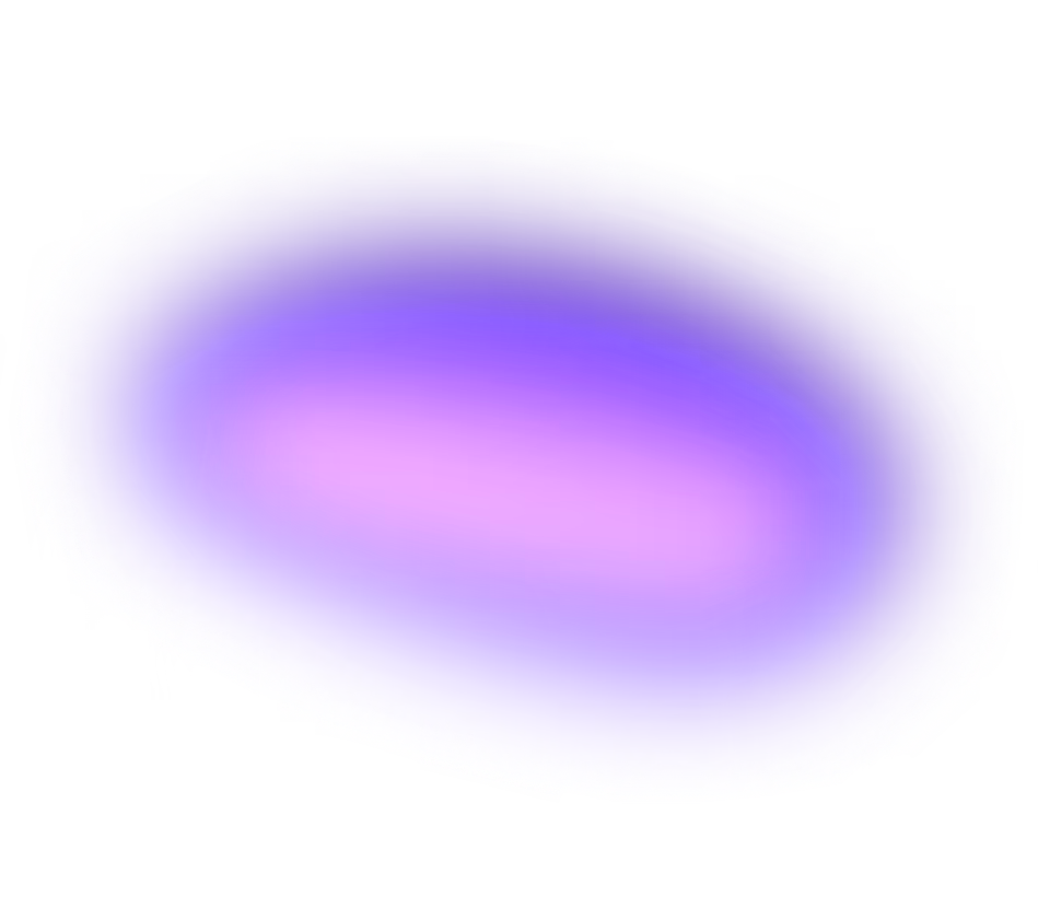 Abstract purple and violet glowing oval shape with soft edges on a transparent background.