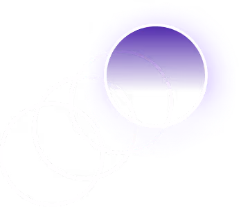 Three overlapping transparent circles and a solid purple circle with a purple glowing outline.