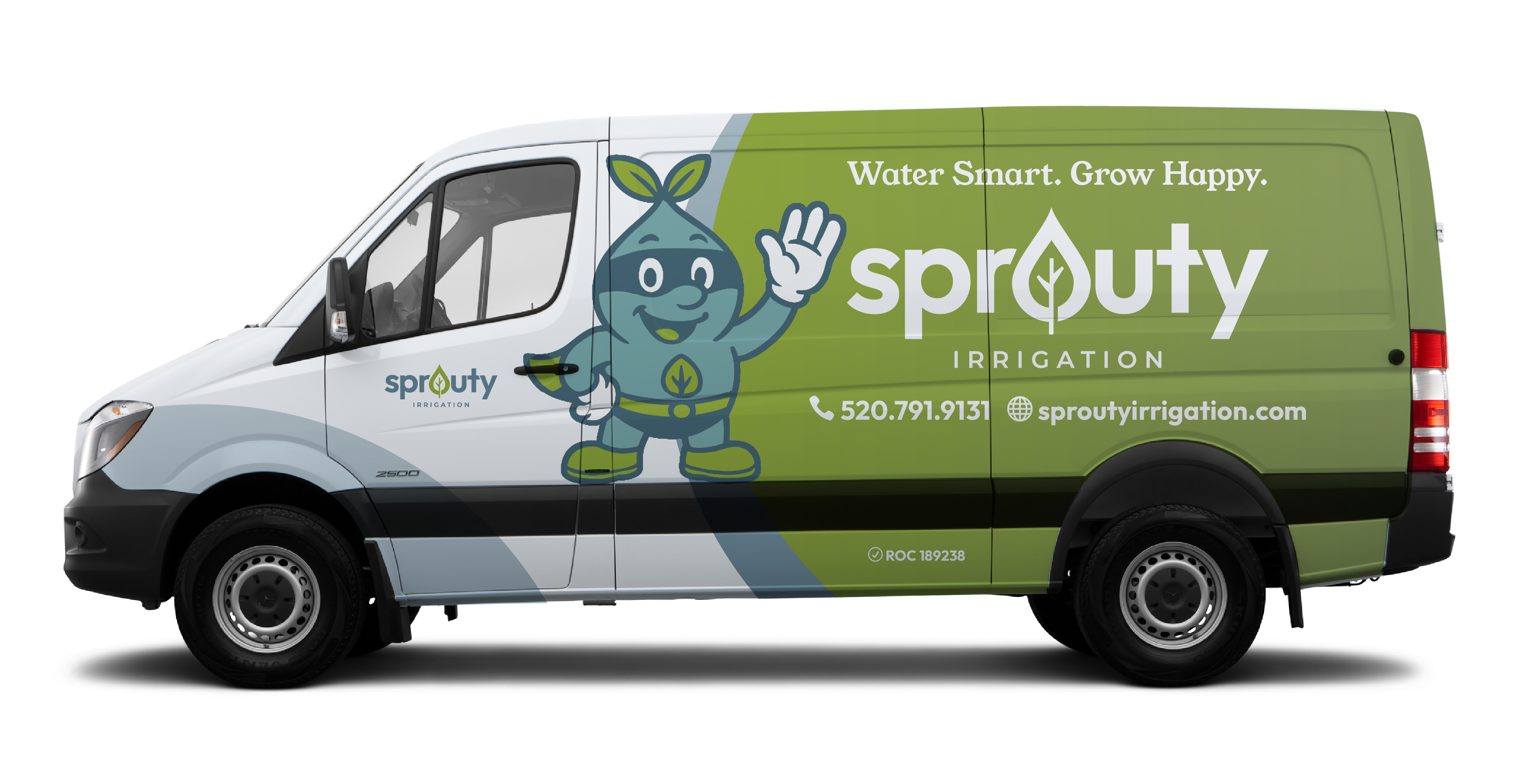 Sprouty Irrigation 2016 Mercedes-Benz Sprinter 2500 vehicle wrap design
