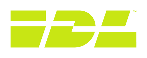 IDL company logo in bright lime green.