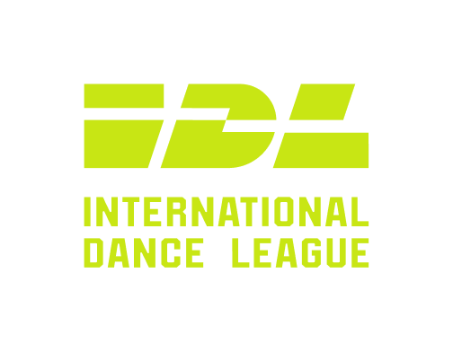 International Dance League logo with stylized 'IDL' letters in bright green.