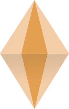 Orangener, facettierter Kristall mit reflektierender Oberfläche.