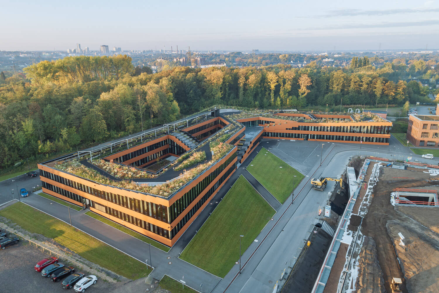 A prime example of sustainable construction and green building: The RAG Zollverein administration building in Essen.