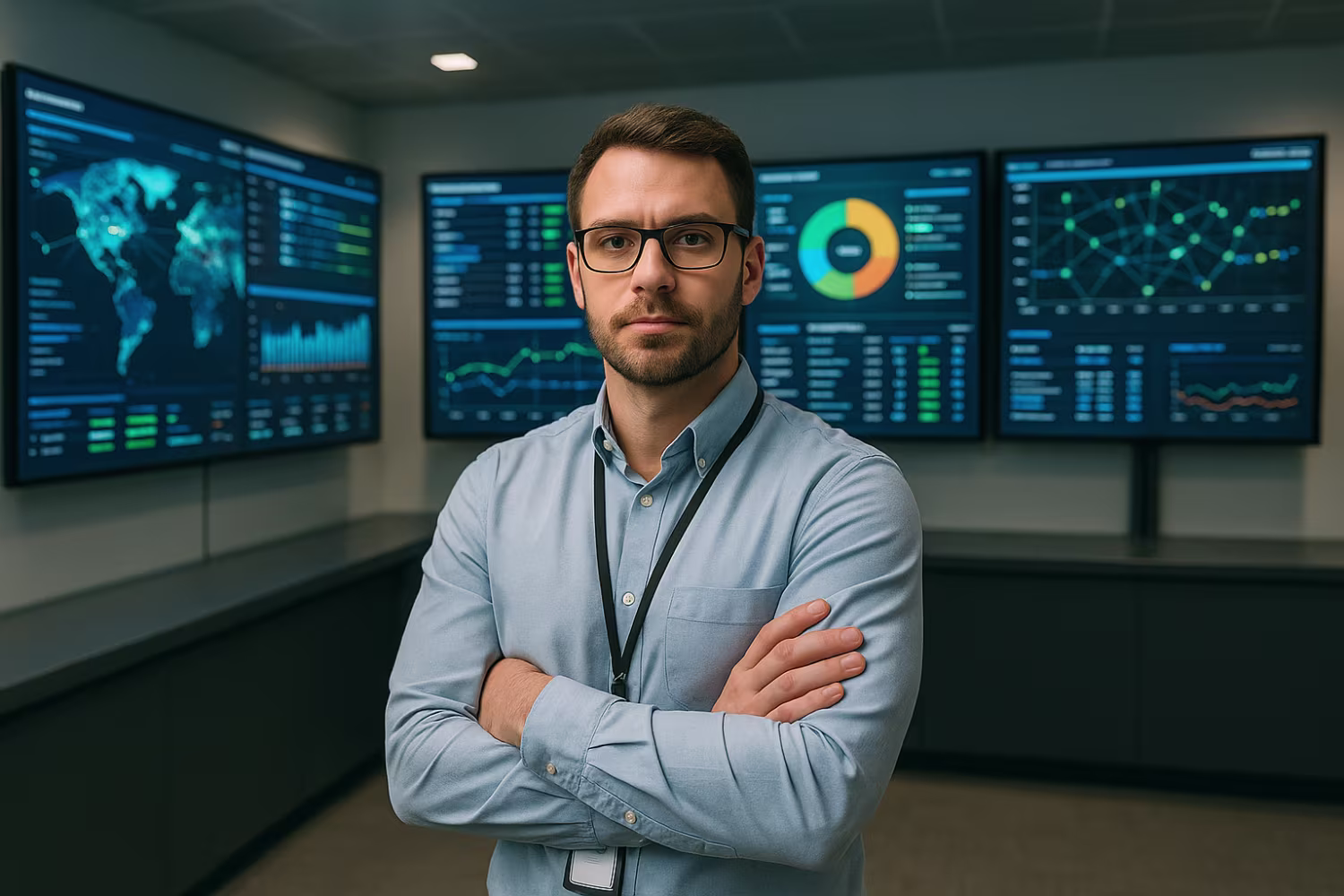 IT professional monitoring reduced downtime screens