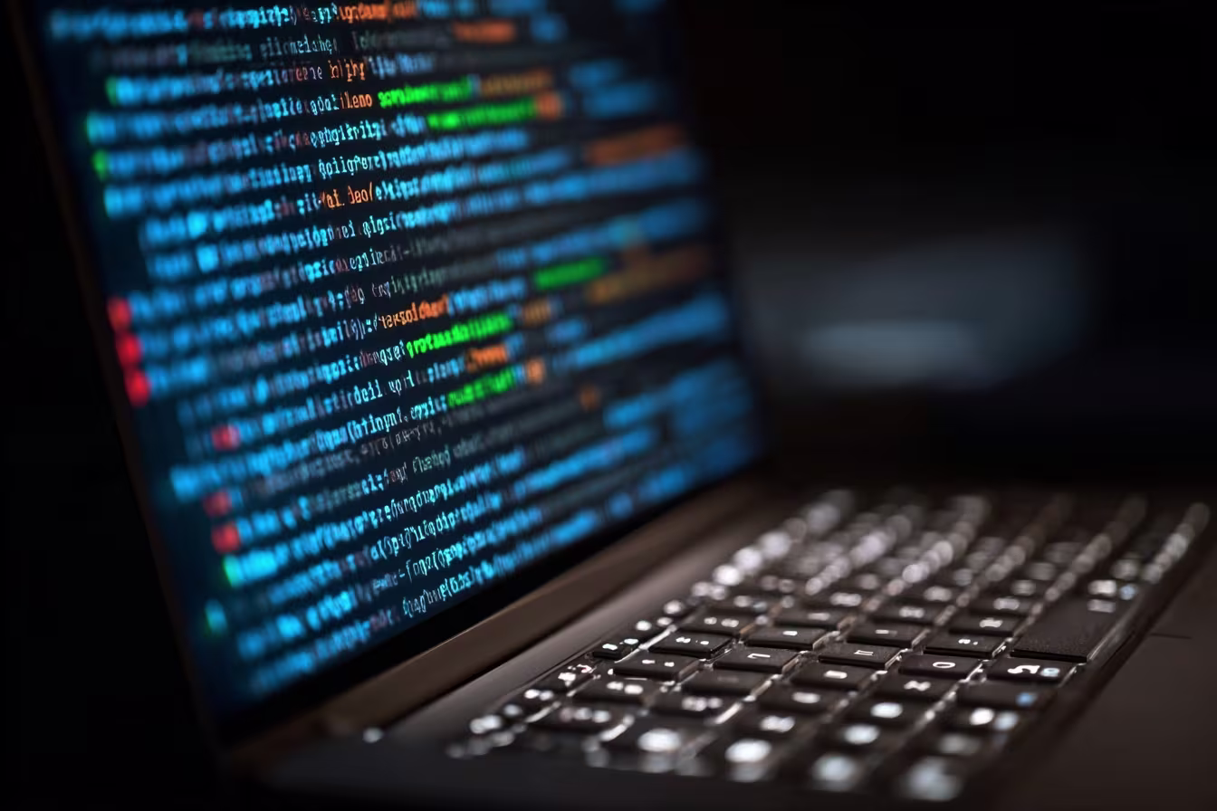 Laptop displaying hidden email malware threats