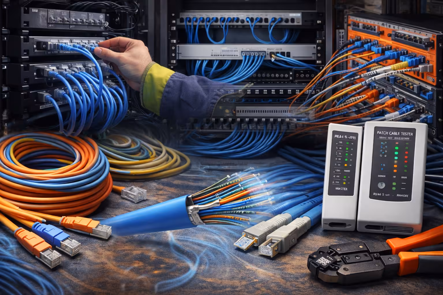 IT security agent working on his powerhouse software.