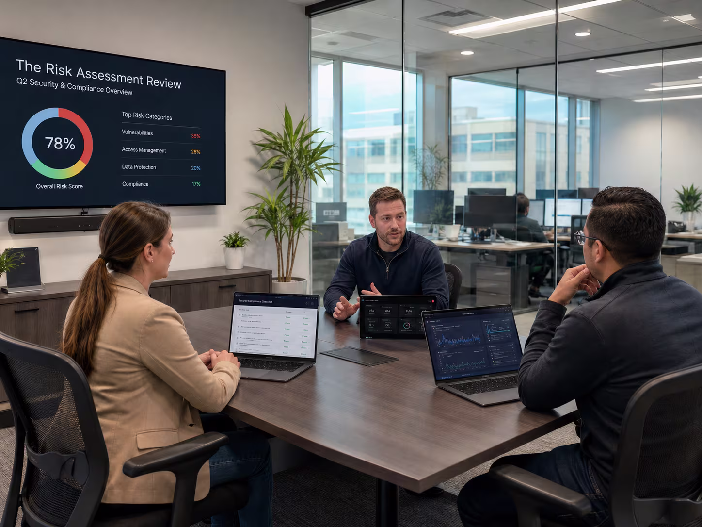 Diverse professionals in IT strategy meeting