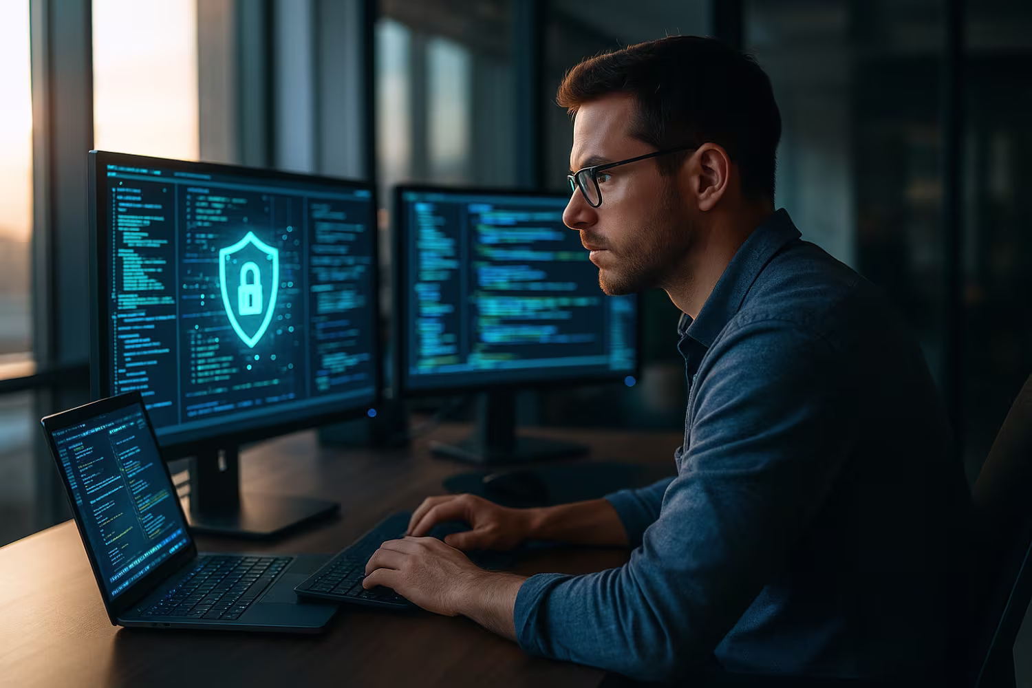 Small business IT professional working
