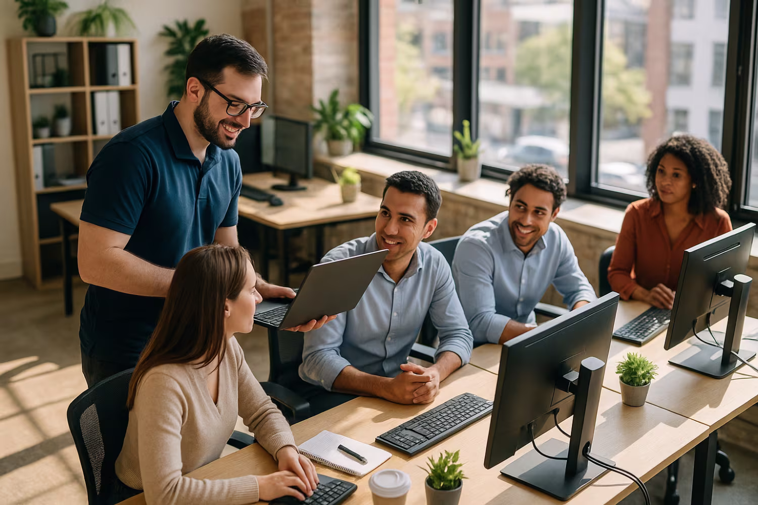 IT Technician Assisting Small Business Team