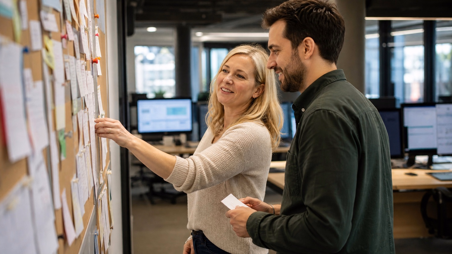 Team planning IT modernization strategy on pinboard 47 characters