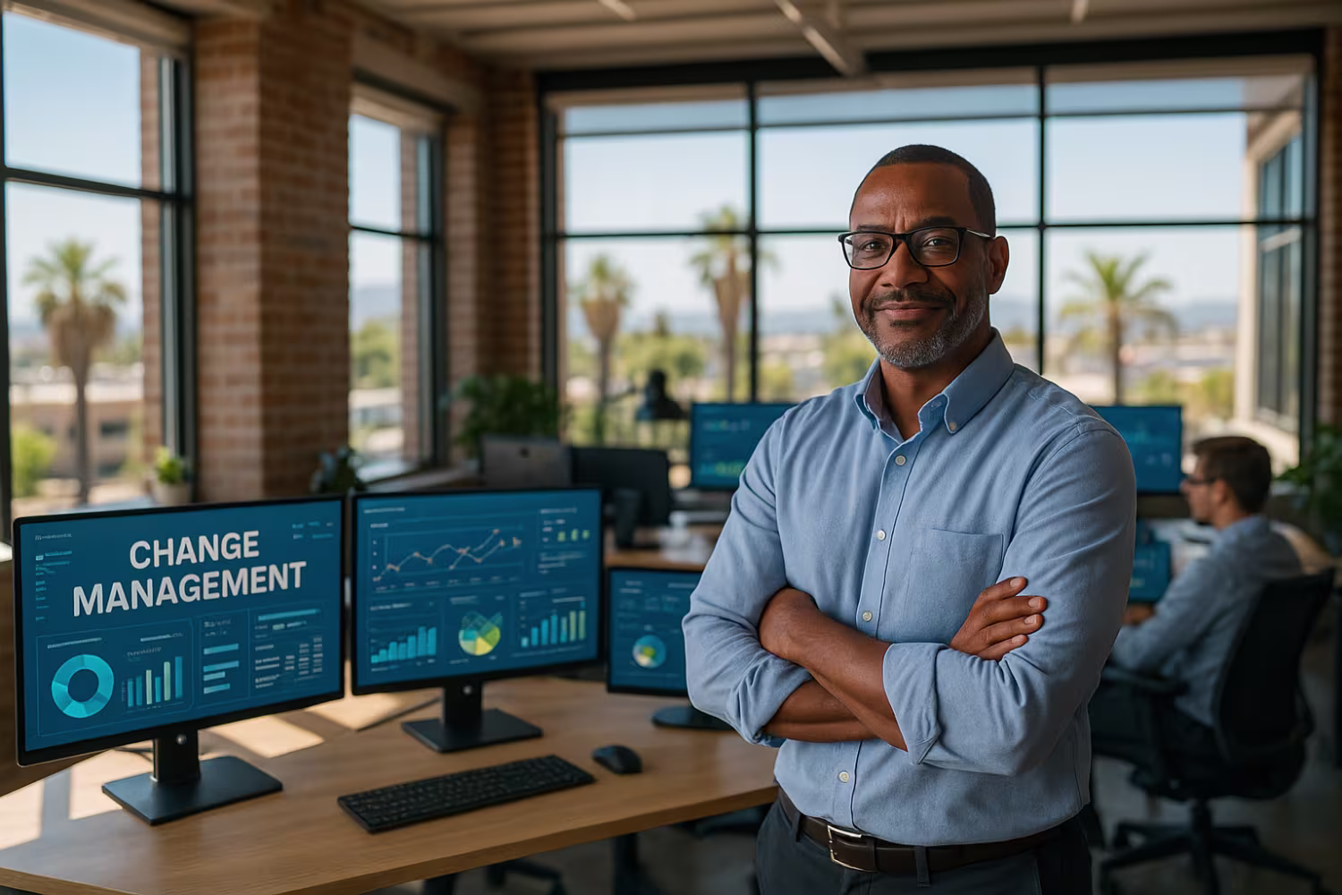 IT professional overseeing change management