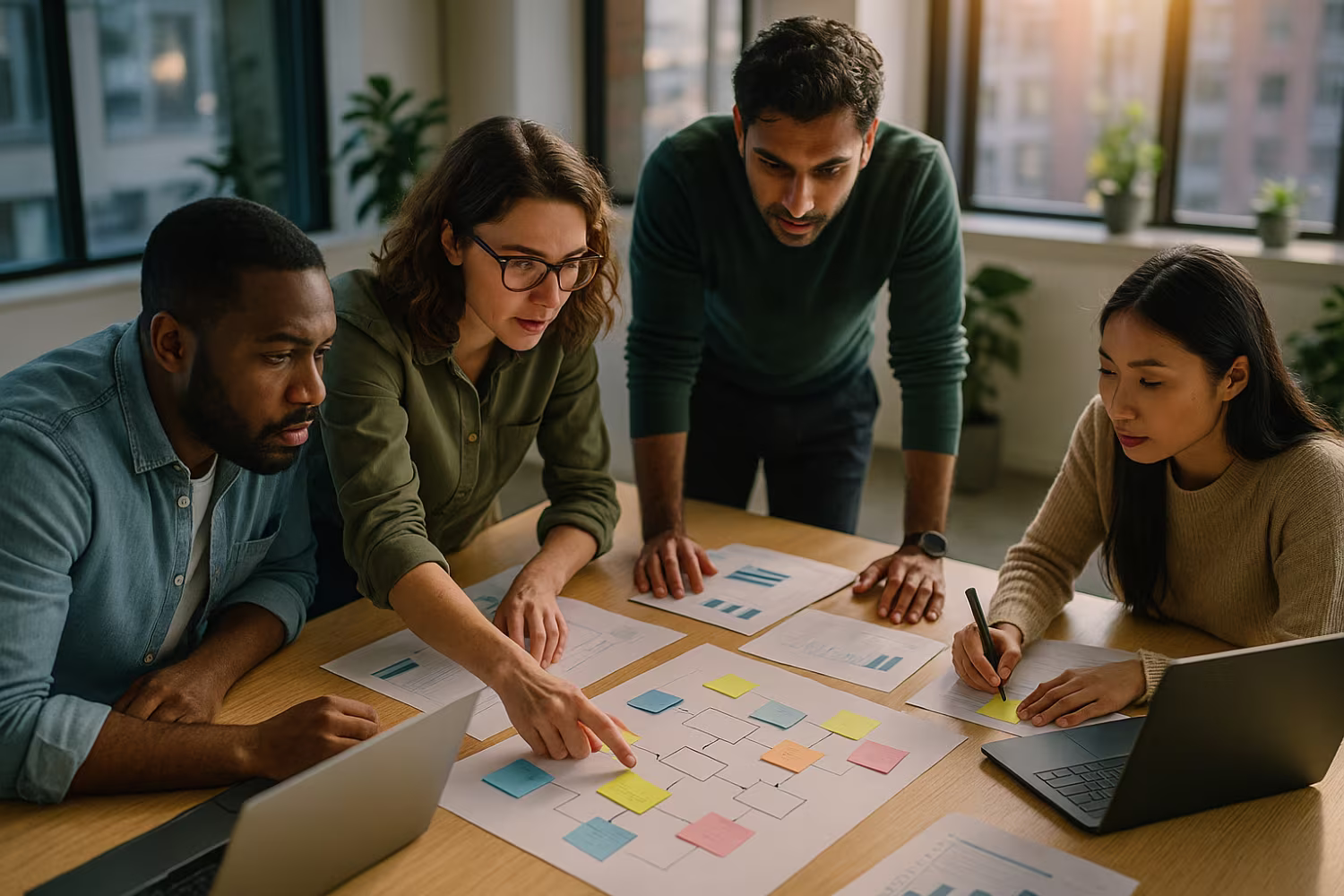 Diverse team planning IT change management