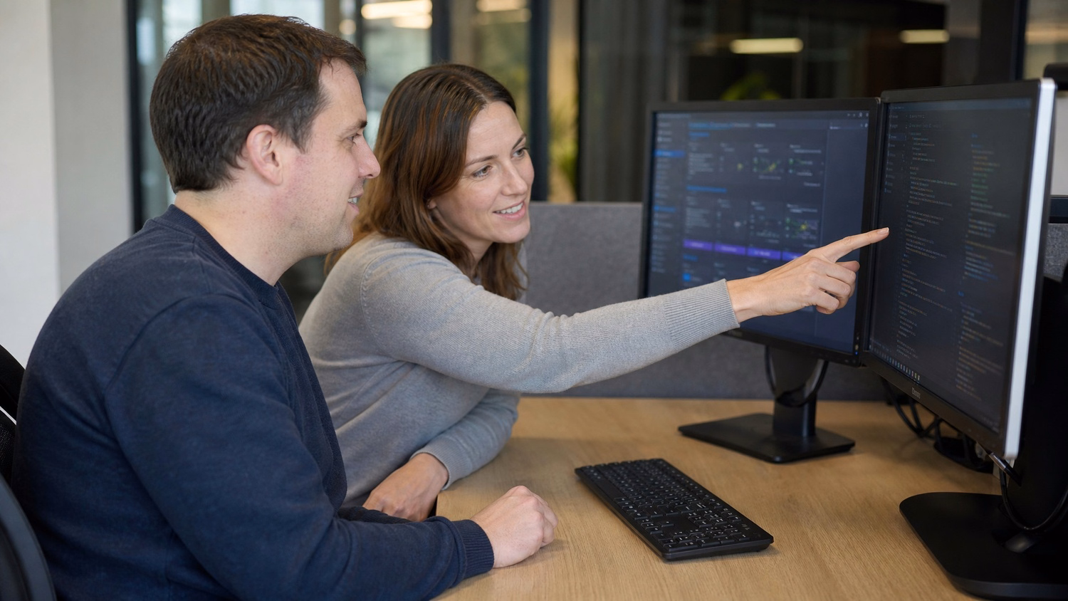 Couple reviewing incident response flowchart on tablet 59