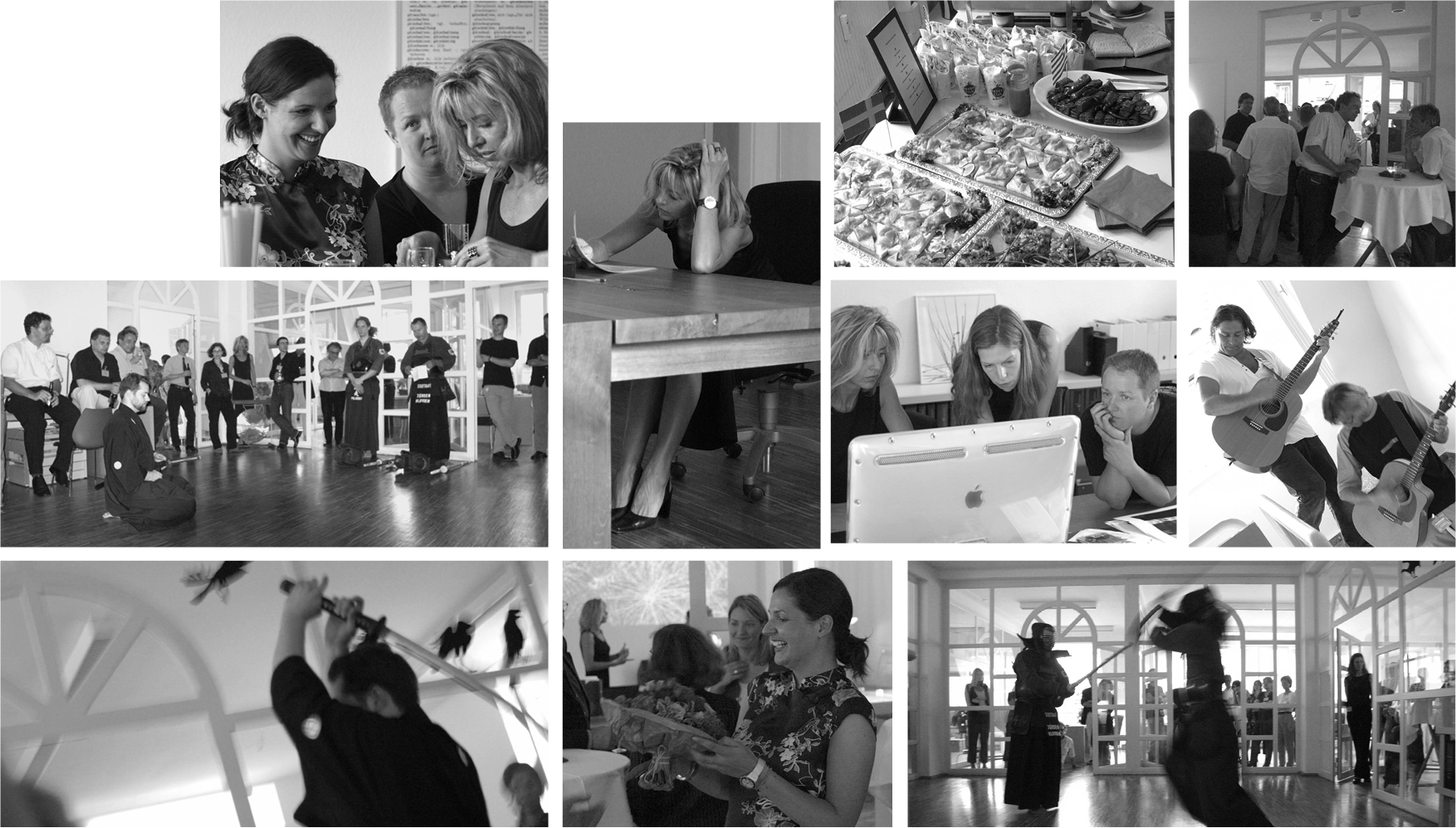 Kunden-Event „Siebener-Fest“ 2003 mit Schwertkämpfer-Show, Liveband und Buffet.