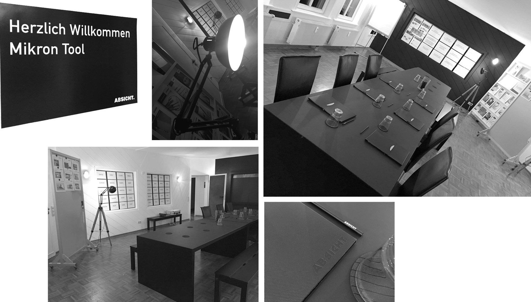 Markenworkshop mit Mikron Tools: großer Tisch, mehrere Teilnehmer:innen, konzentriertes Arbeiten.