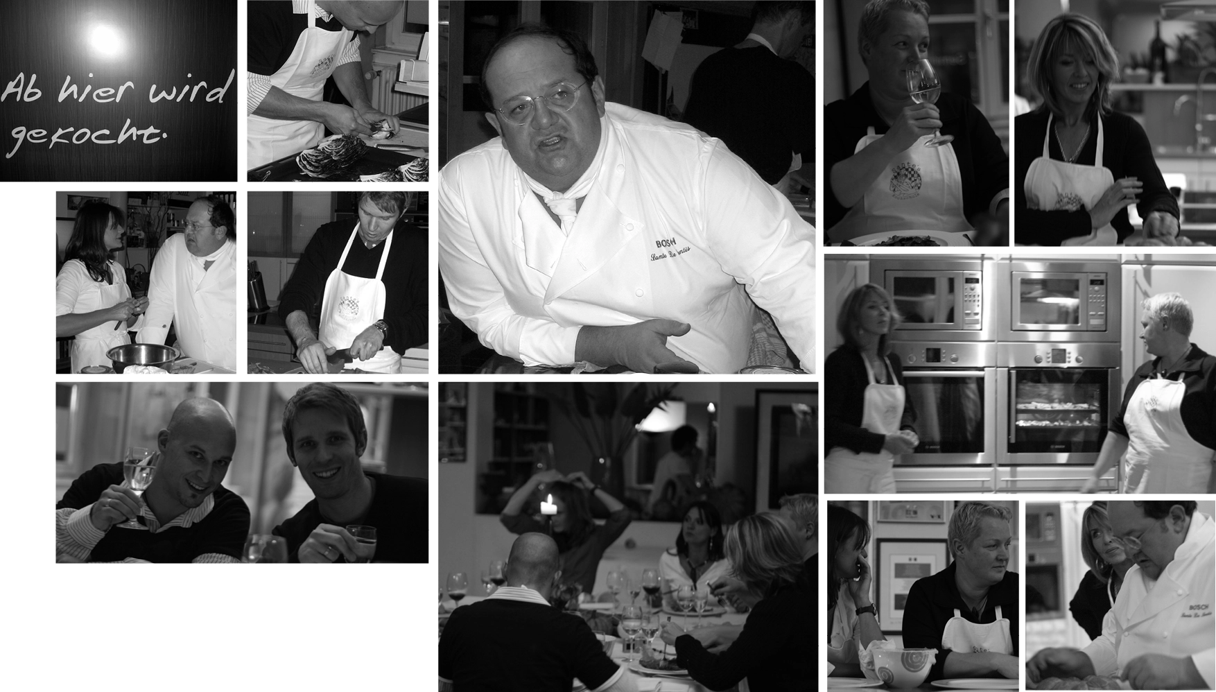 Kochkurs bei Sante de Santis: gemeinsames Kochen in der Profiküche mit dem Starkoch.