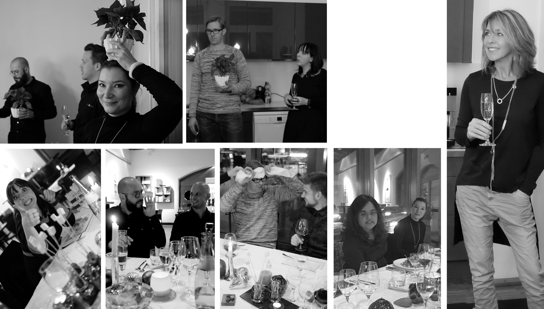 Weihnachtsstimmung 2015 in der Agentur: Plätzchen, Lichterketten, lockere Runde beim Feiern.