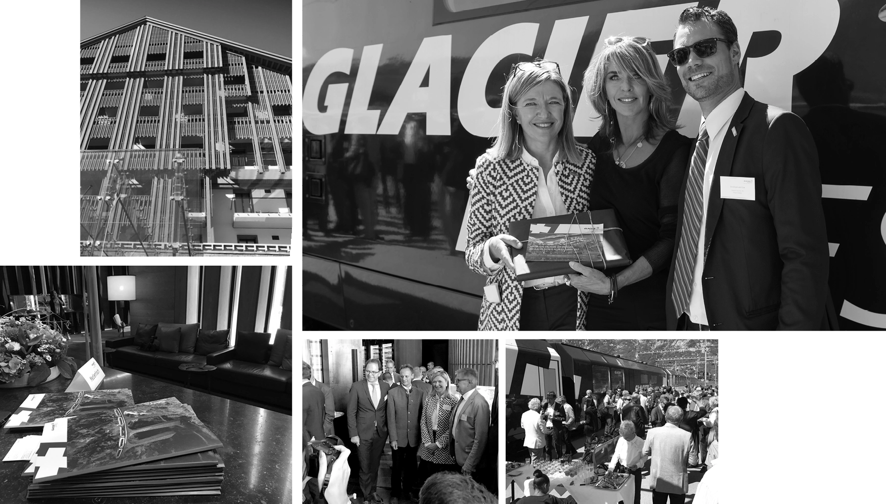 Menschen vor dem Glacier Zug