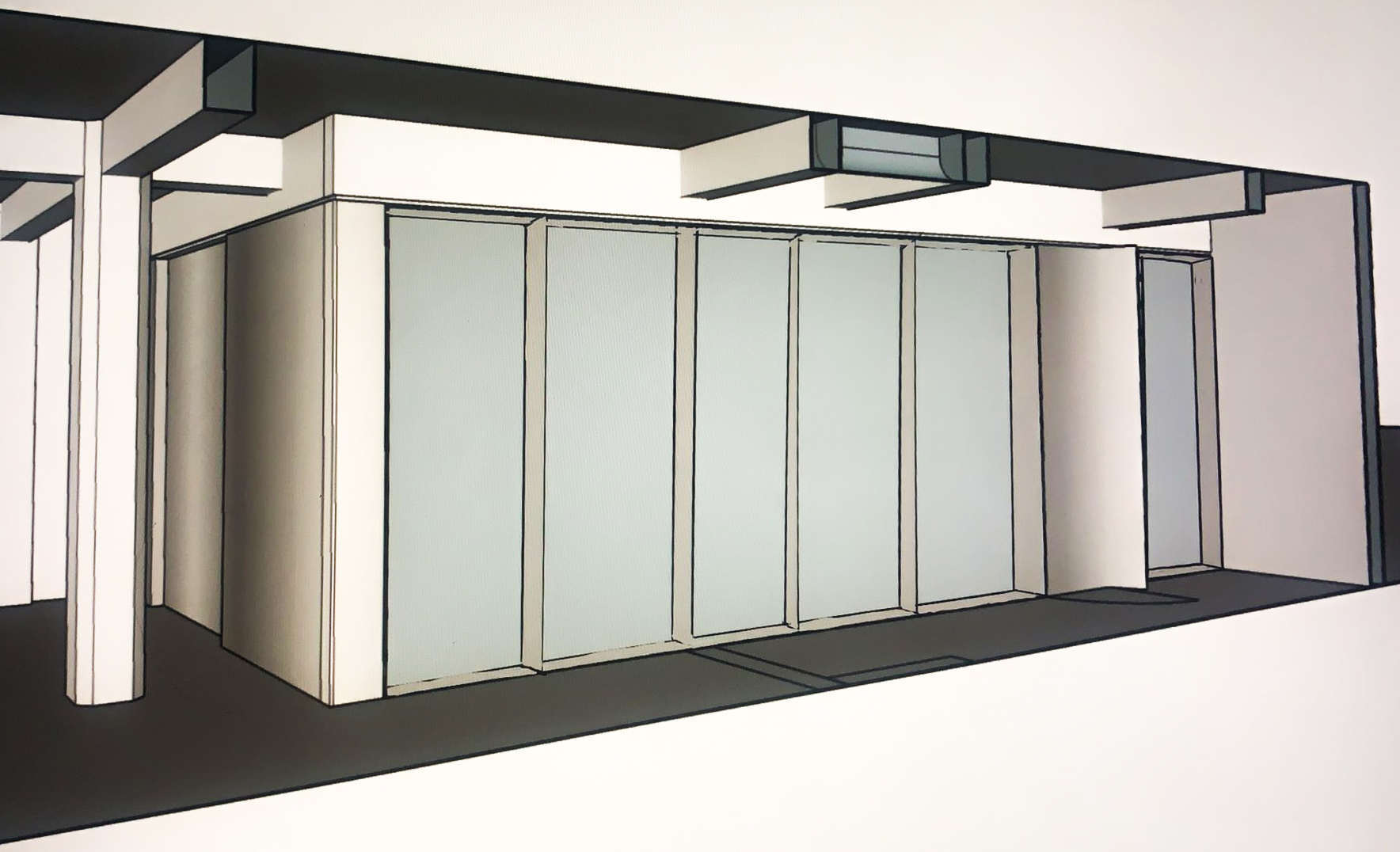 Dessin architectural du même projet, conçu par le studio BuissonBuisson.