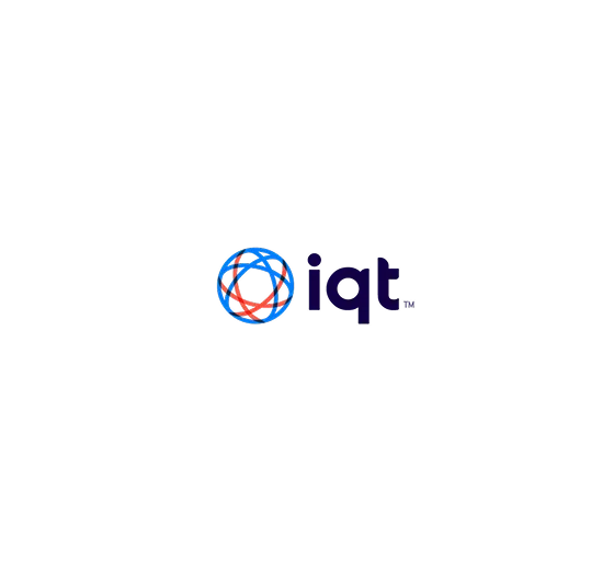 IQT company logo with blue and red intertwined circular design next to the dark blue letters 'iqt'.