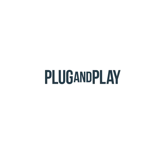 Plug and Play company logo text in dark blue on white background.