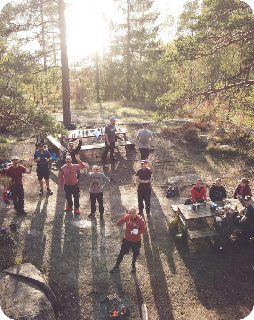 An outdoor gathering for the Analyse2 team