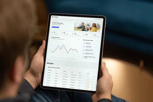 Ansicht der Semigator Enterprise Coaching-Plattform mit übersichtlichem Buchungscockpit.