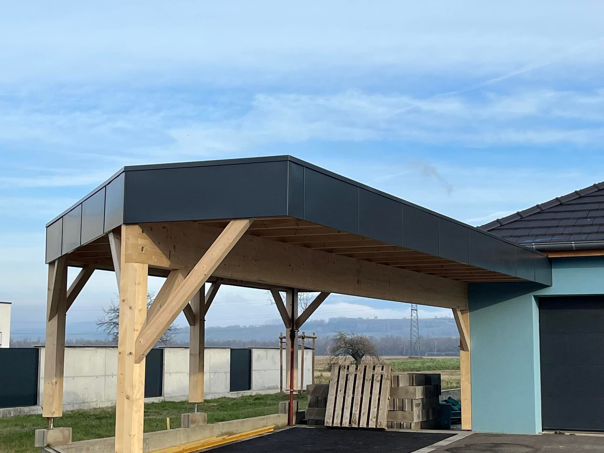 carport en bois dans le haut-rhin