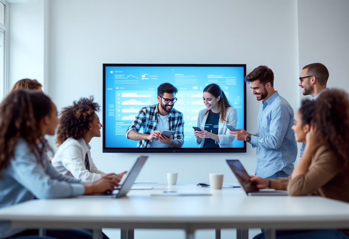 a modern workspace for a productivity tools business [background image]