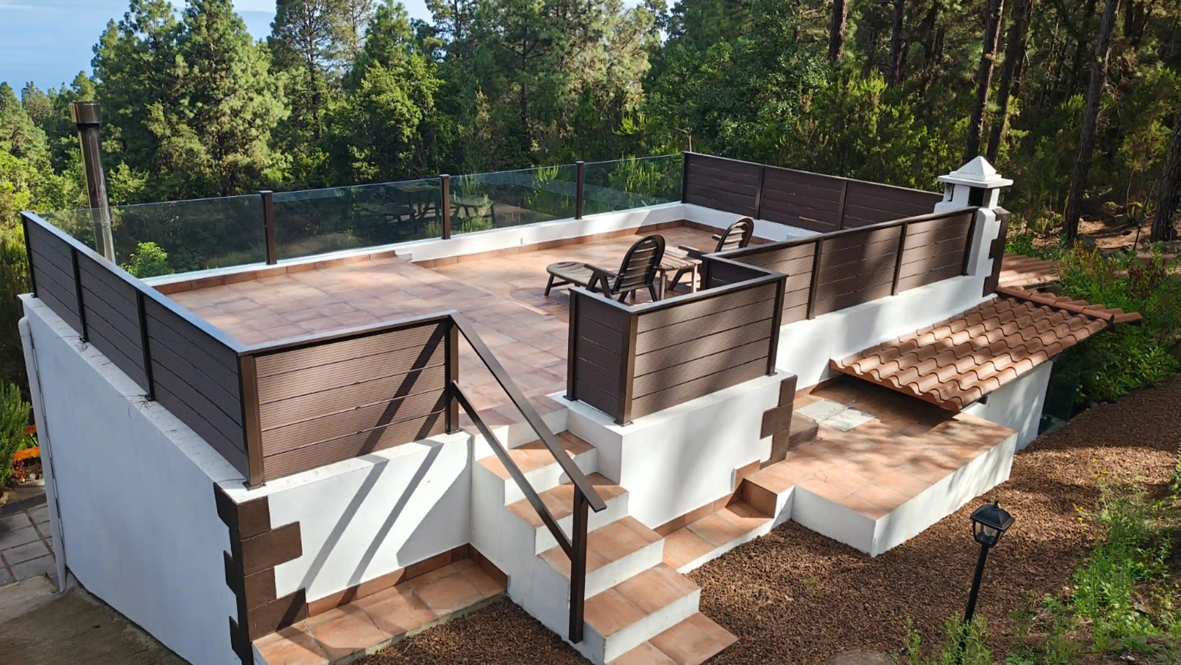 Dachterrasse der Finca Valerio mit Sitzbereich