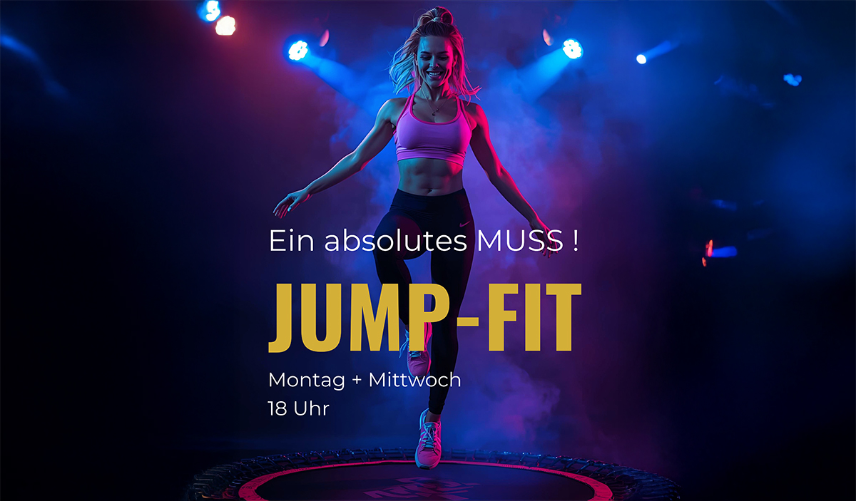 Person springt auf Trampolin